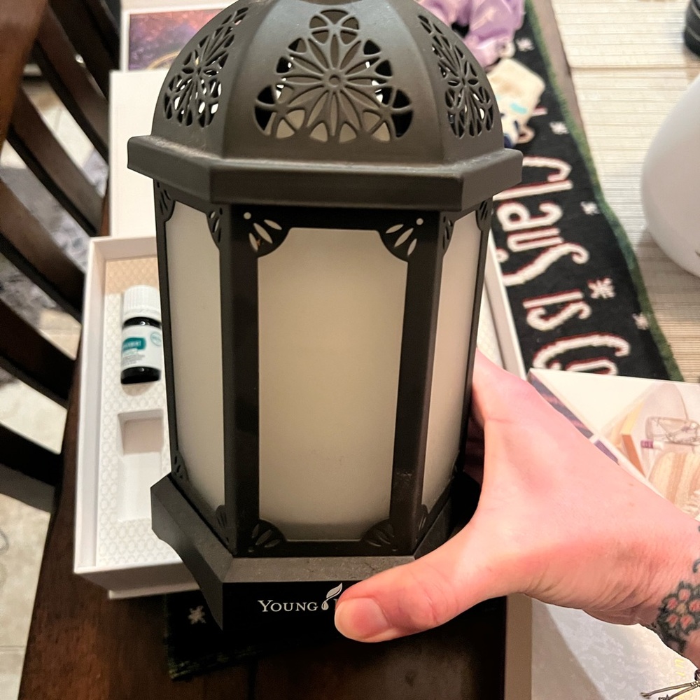 Young Living Black and White Lantern oil diffuser